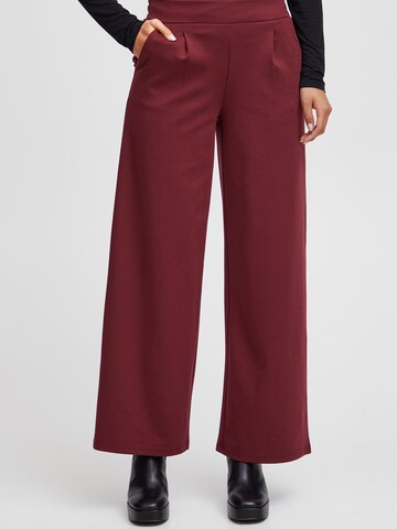 ICHI Wide leg Chino Pants 'Kate' in Red: front