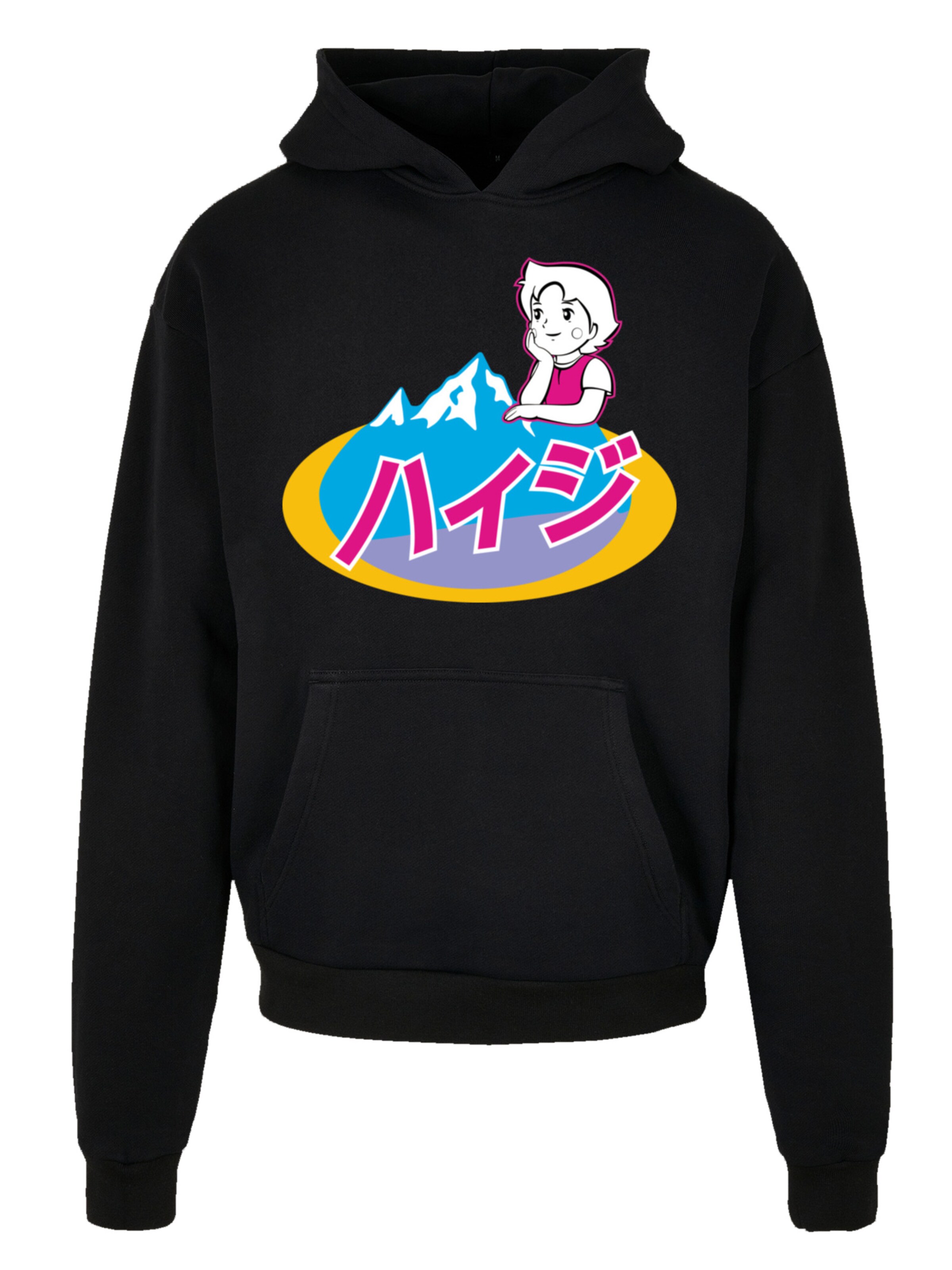 F4NT4STIC Sweatshirt 'Heidi Mountains Are Calling Heroes of Childhood' in Schwarz: Vorderseite