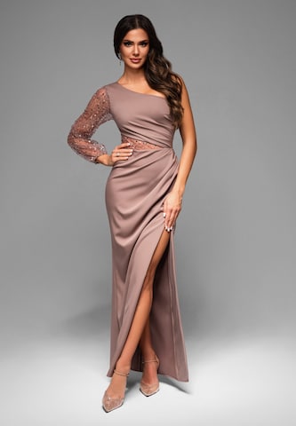 Ombre Avondjurk in Beige: voorkant