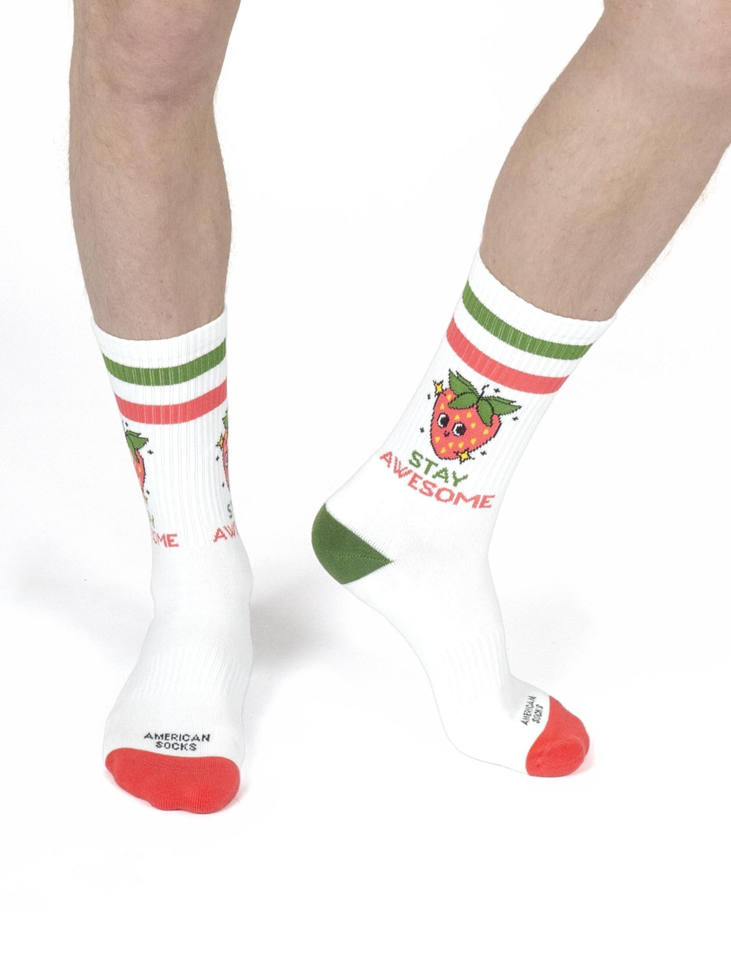 American Socks Socks 'Stay Awesome' in White