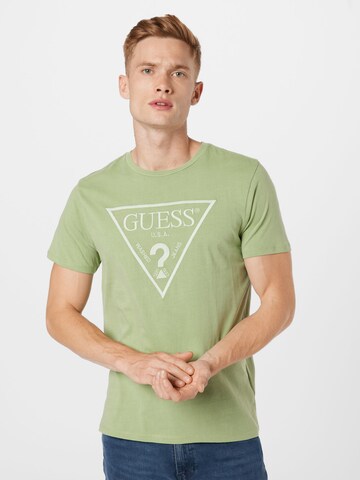 GUESS - Camiseta en verde: frente