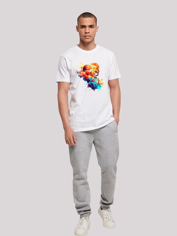 T-Shirt 'Basketball' F4NT4STIC en blanc