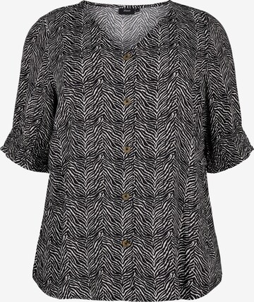 Zizzi Blouse 'Bella' in Zwart: voorkant