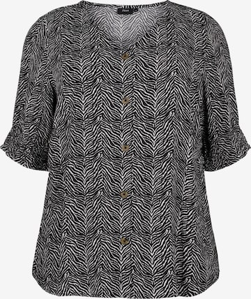 Zizzi Blouse 'Bella' in Zwart: voorkant