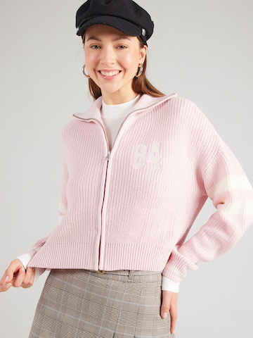 Tally Weijl Πλεκτή ζακέτα σε ροζ: μπροστά