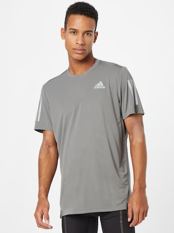 ADIDAS SPORTSWEAR - Camisa funcionais 'Own The Run' em cinzento: frente