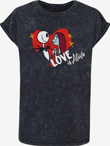 ABSOLUTE CULT Shirt 'The Nightmare Before Christmas - Love Is Alive' in Zwart: voorkant