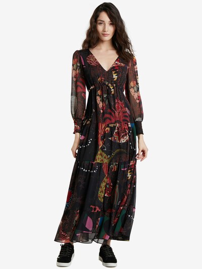 Desigual Šaty 'VIENA' - hnědá / mix barev, Model/ka
