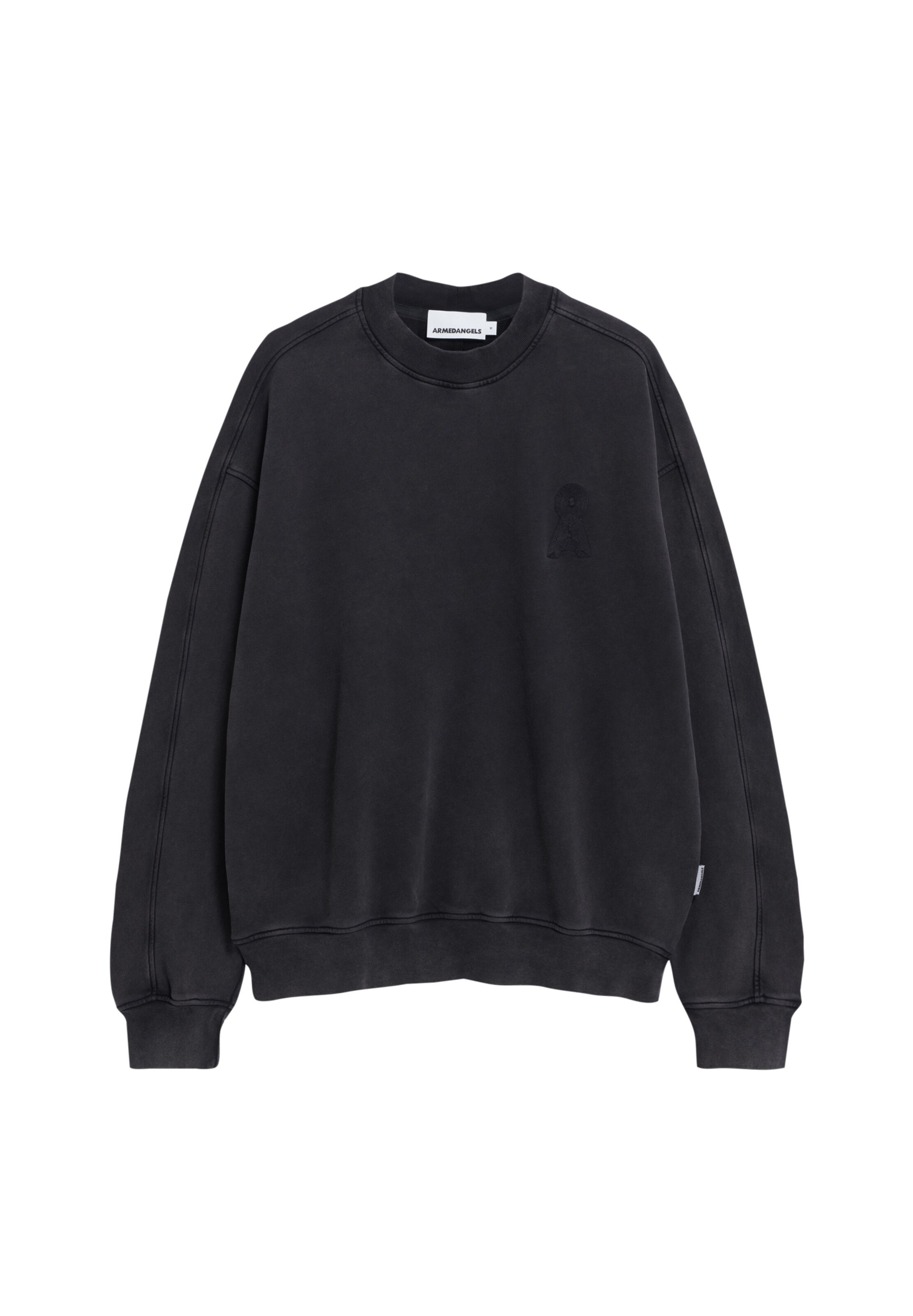 ARMEDANGELS Sweatshirt 'EMAAL CREWNECK GMT DYE' in Black: front