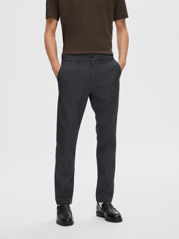 Regular Pantalon chino 'Miles' SELECTED HOMME en noir : devant