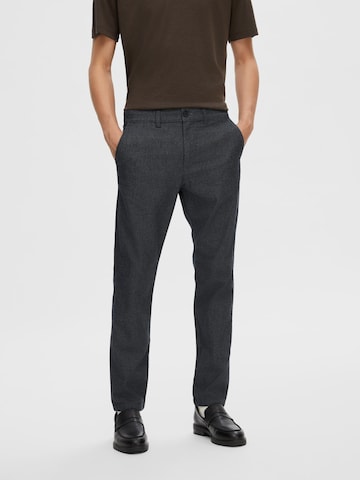 Regular Pantalon chino 'Miles' SELECTED HOMME en noir : devant