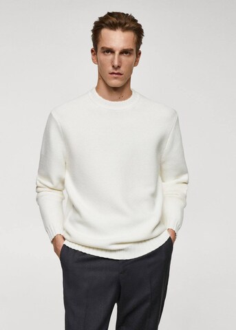 MANGO MAN Sweater 'Loto' in White: front