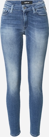 REPLAY Skinny Jeans 'Luzien' in Blauw: voorkant