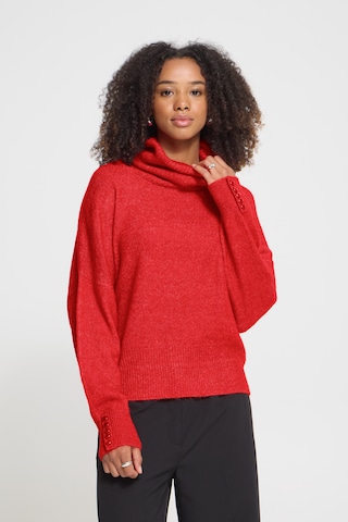 ICHI Pullover ' Kamara ' i rød: forside