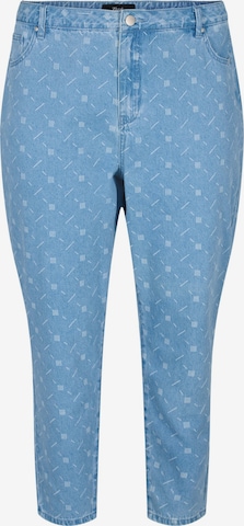 Zizzi Regular Jeans in Blauw: voorkant