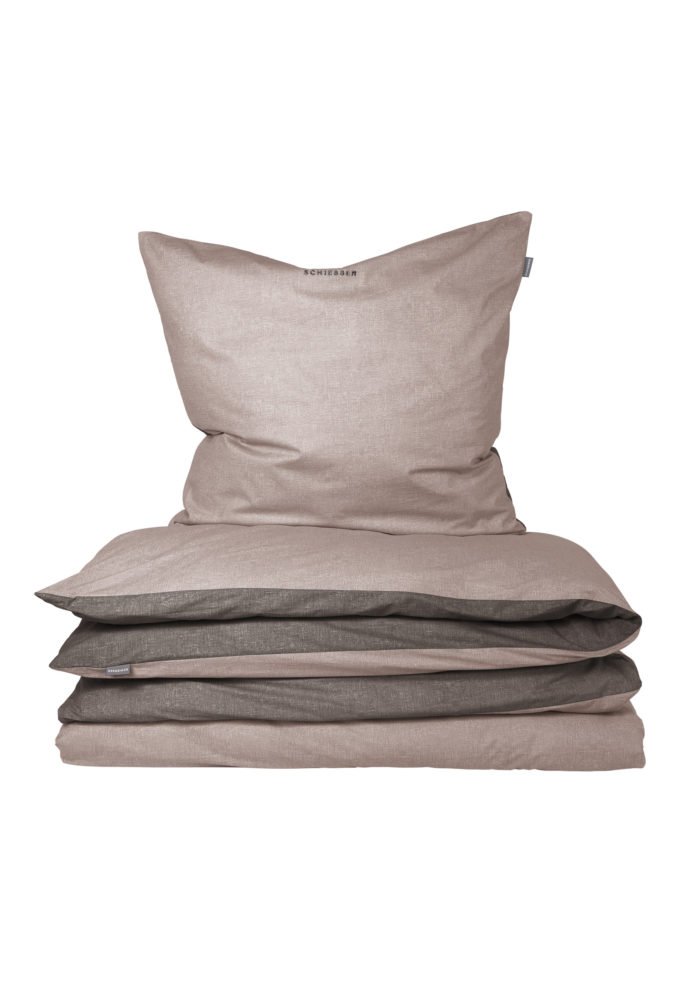 SCHIESSER Duvet cover 'Doubleface Renforcé' in Brown: front