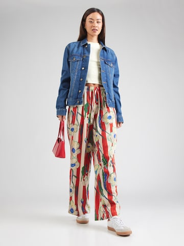 TOPSHOP Wide leg Broek in Rood