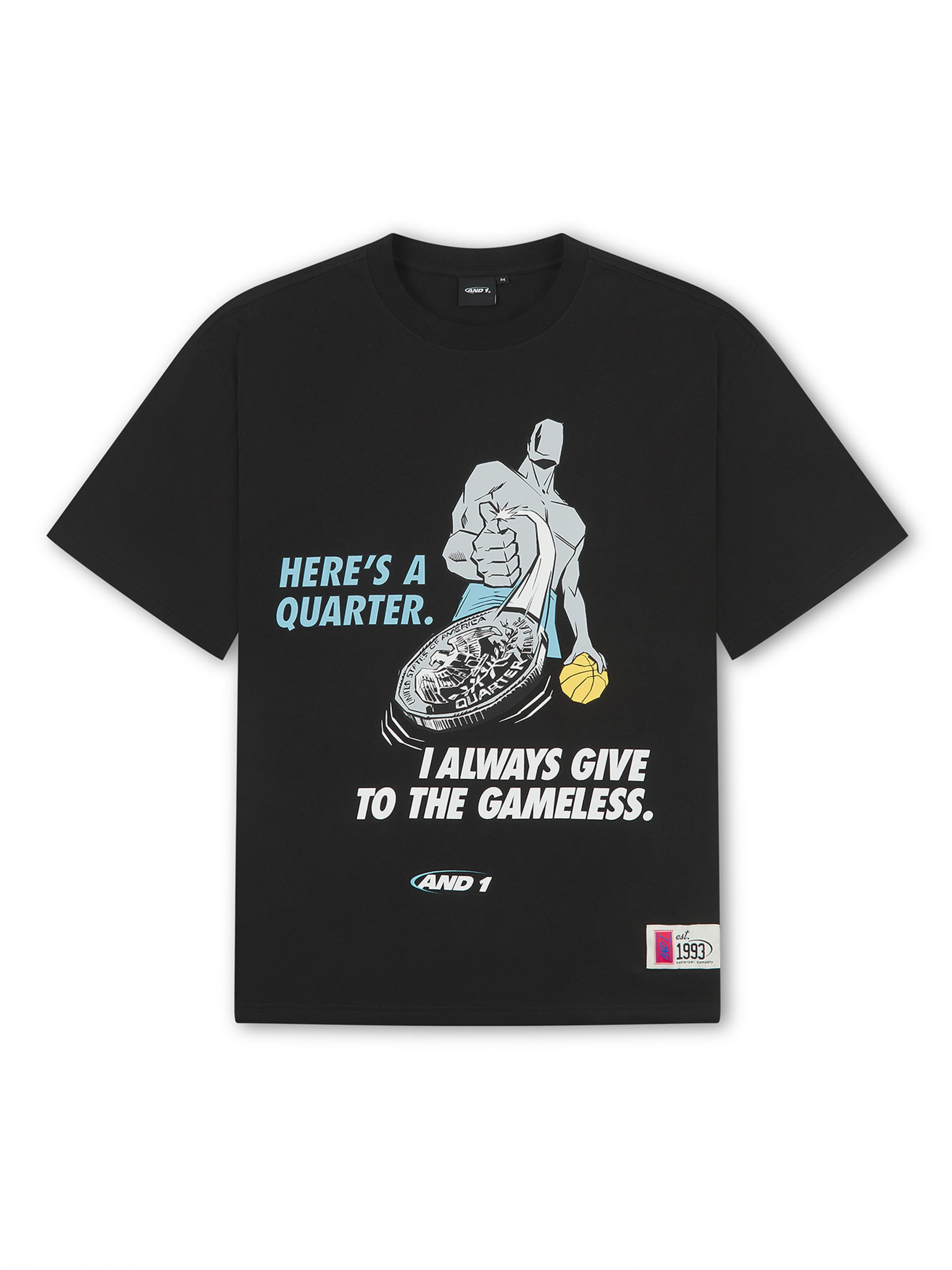 AND1 T-shirt 'Gameless Trash Talk' i svart: framsida