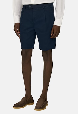 Boggi Milano Slimfit Bandplooibroek 'B.Sustainable' in Blauw: voorkant