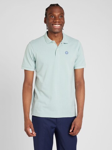 KnowledgeCotton Apparel Poloshirt 'ROWAN' in Blau: predná strana