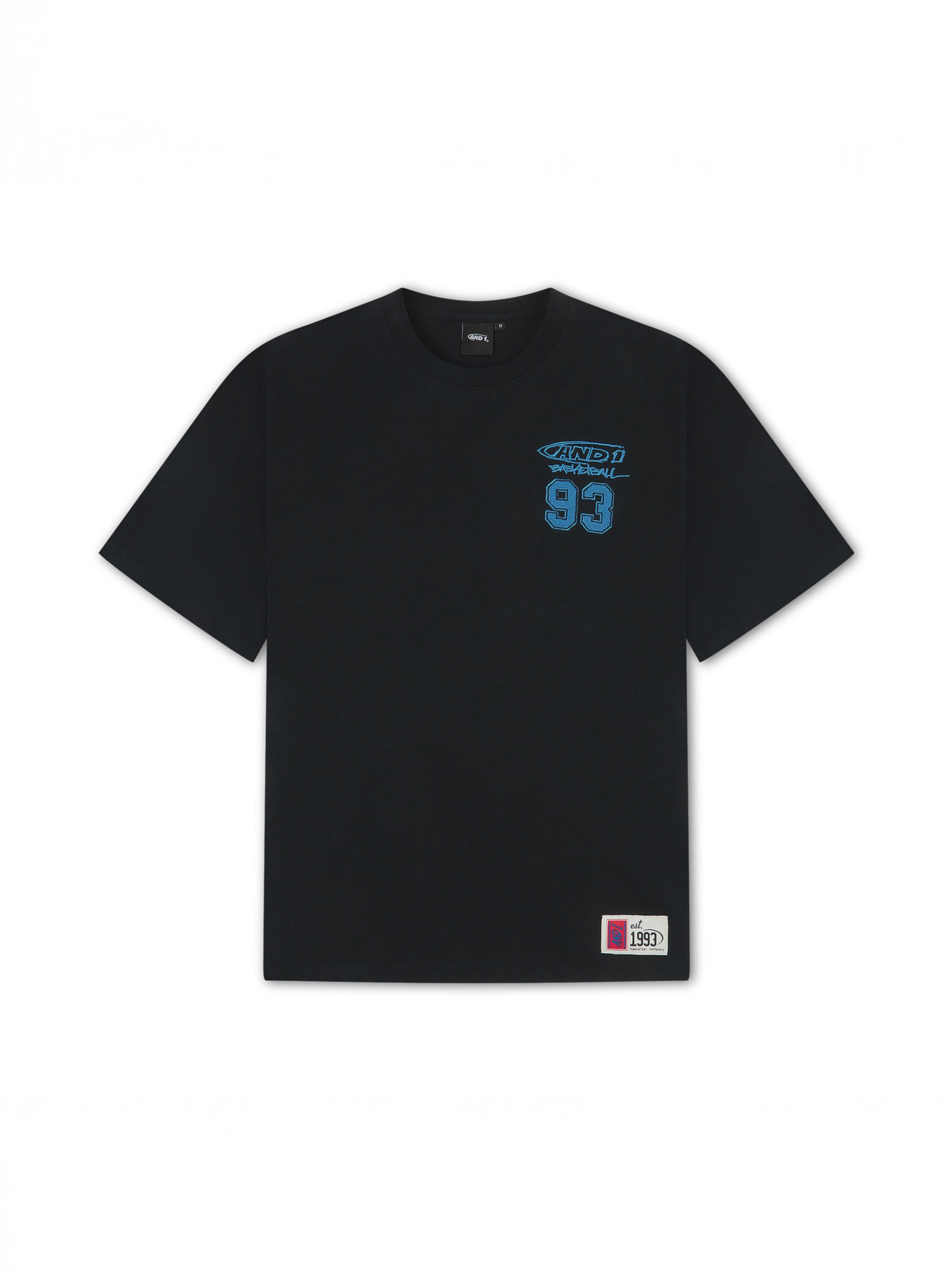 AND1 Μπλουζάκι 'Core 93' σε μαύρο: μπροστά