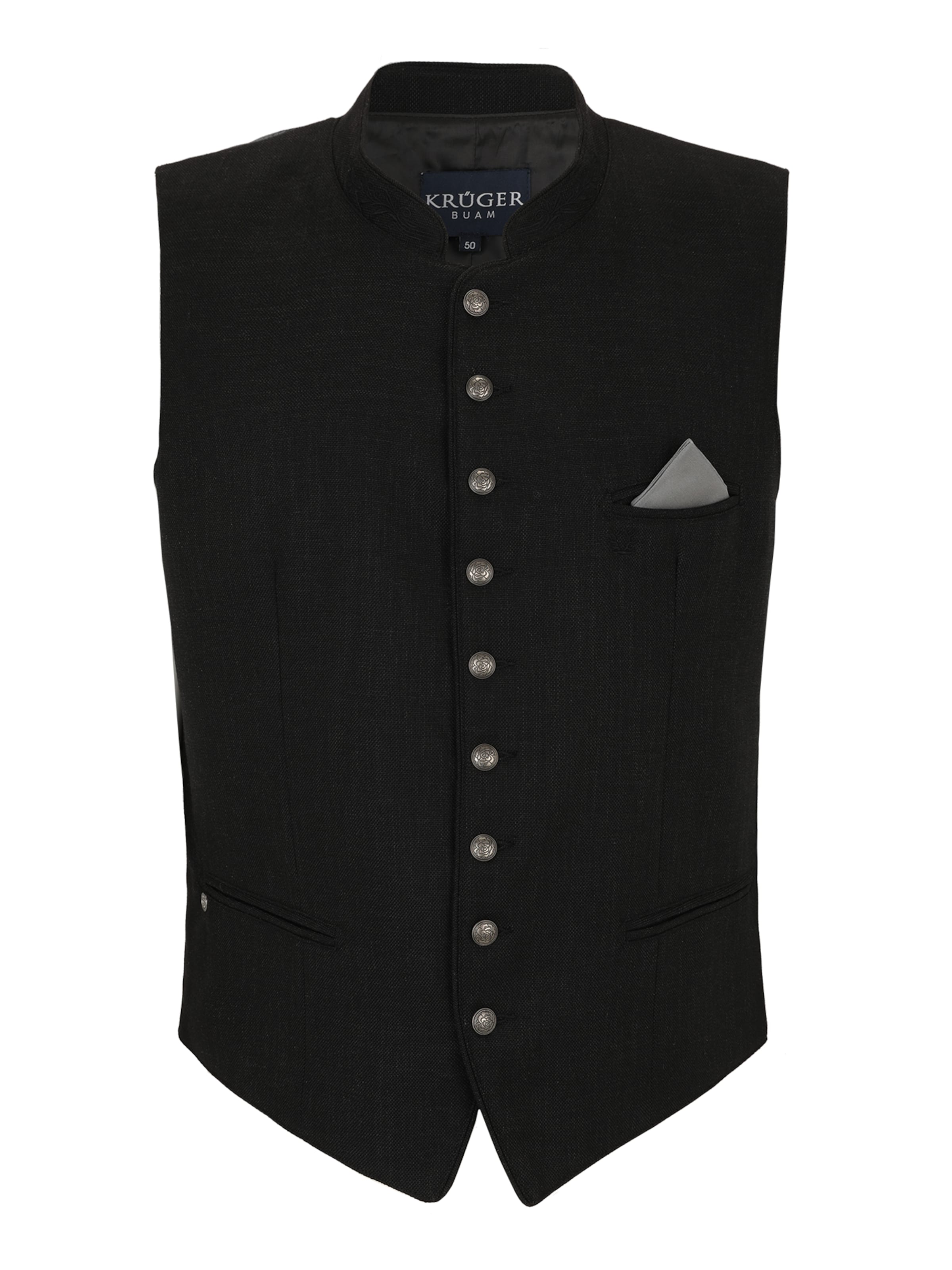 Krüger Buam Rahvuslik vest 'Alvian', värv must: eest vaates