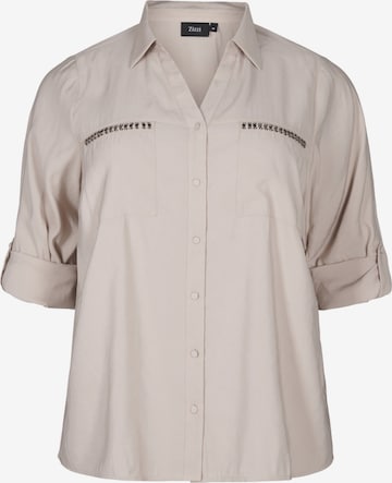 Camicia da donna 'Esascha' di Zizzi in grigio: frontale