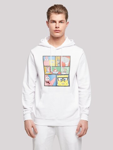 Sweat-shirt 'Spongebob Schwammkopf Collage' F4NT4STIC en blanc : devant