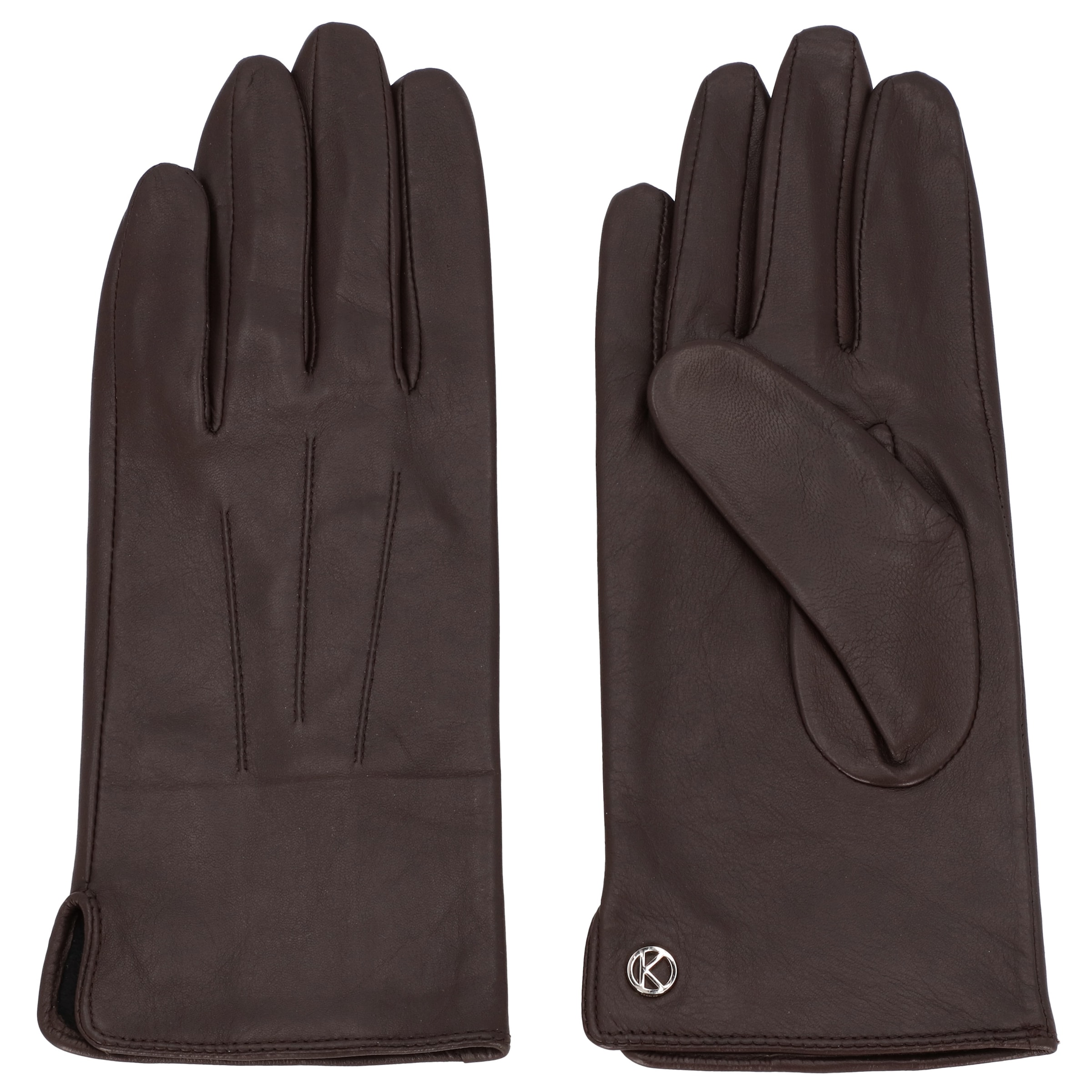 KESSLER Full Finger Gloves in Brown: front