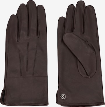 KESSLER Full Finger Gloves in Brown: front