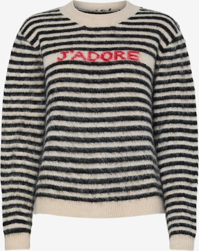 Megztinis 'PCJADA' iš PIECES, spalva – nebalintos drobės spalva / kraujo spalva / juoda, Prekių apžvalga