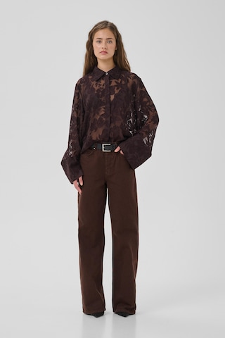My Essential Wardrobe Wide Leg Jeans i brun
