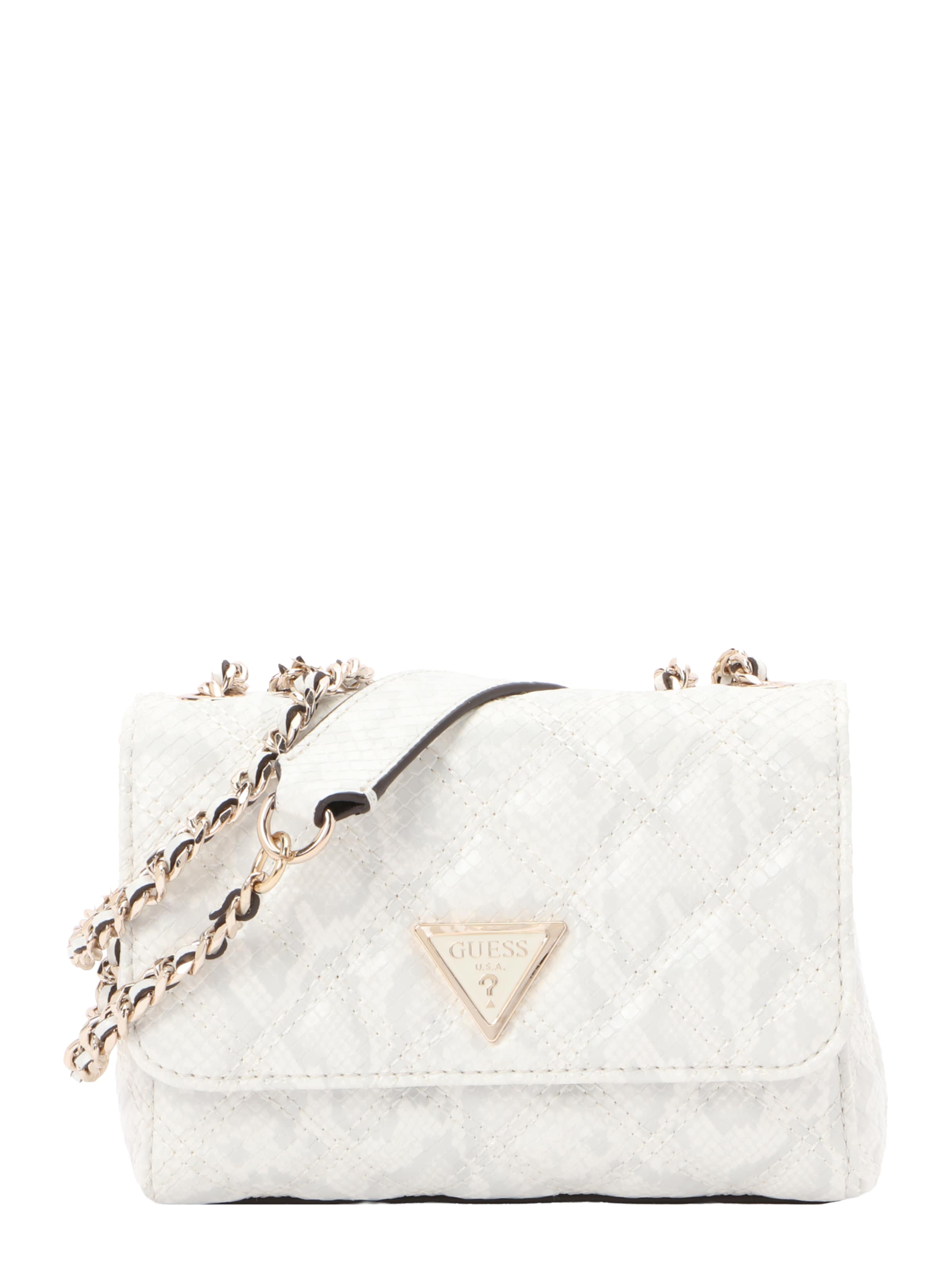 GUESS - Mala de ombro 'GIULLY II MINI' em branco: frente