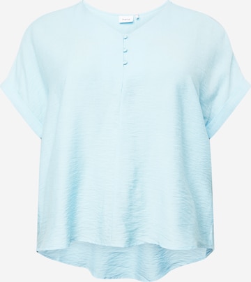 Fransa Curve Blouse in Blauw: voorkant