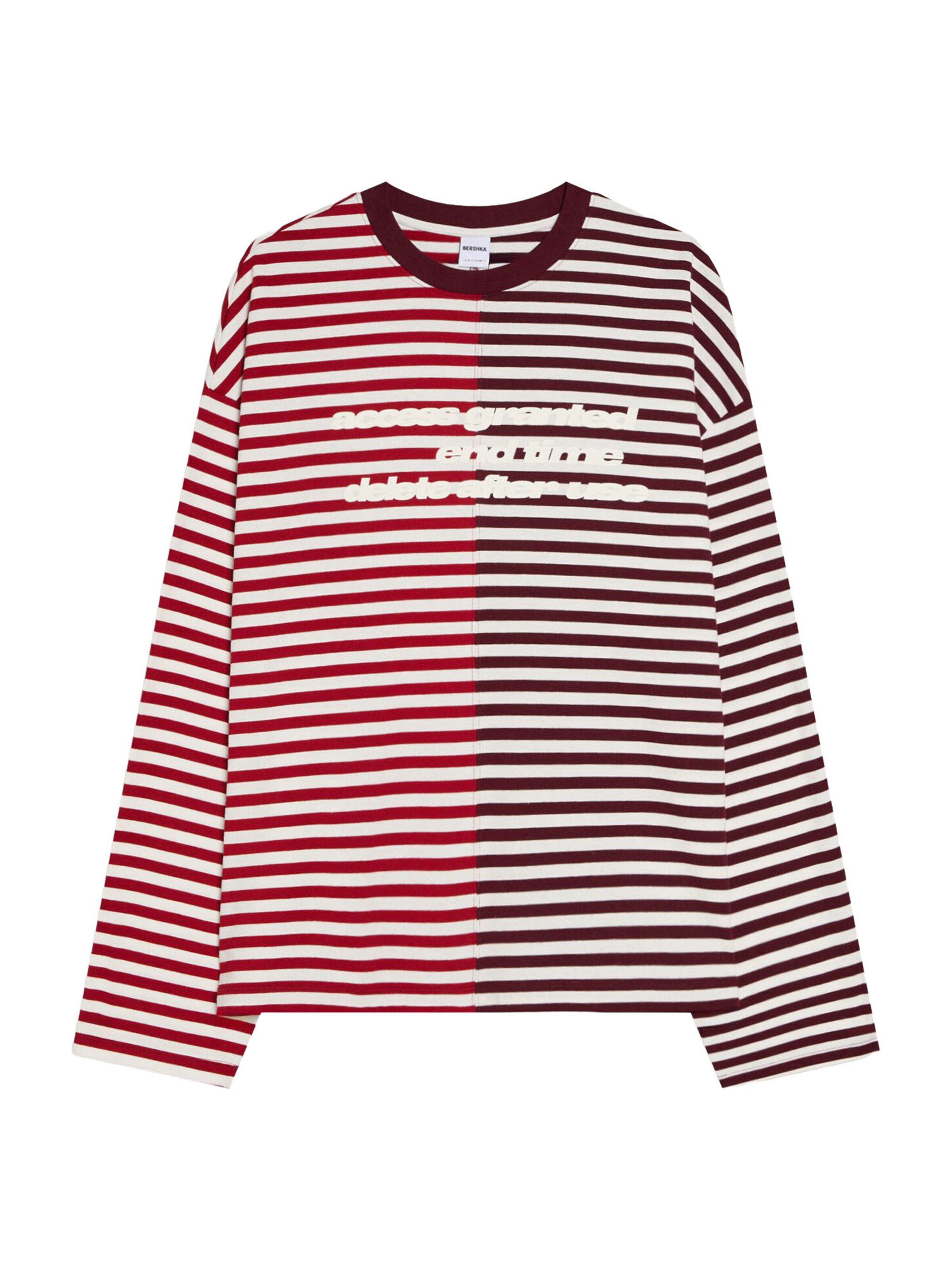 Maglietta Bershka di colore rosso rubino / rosso acceso / bianco, Visualizzazione prodotti