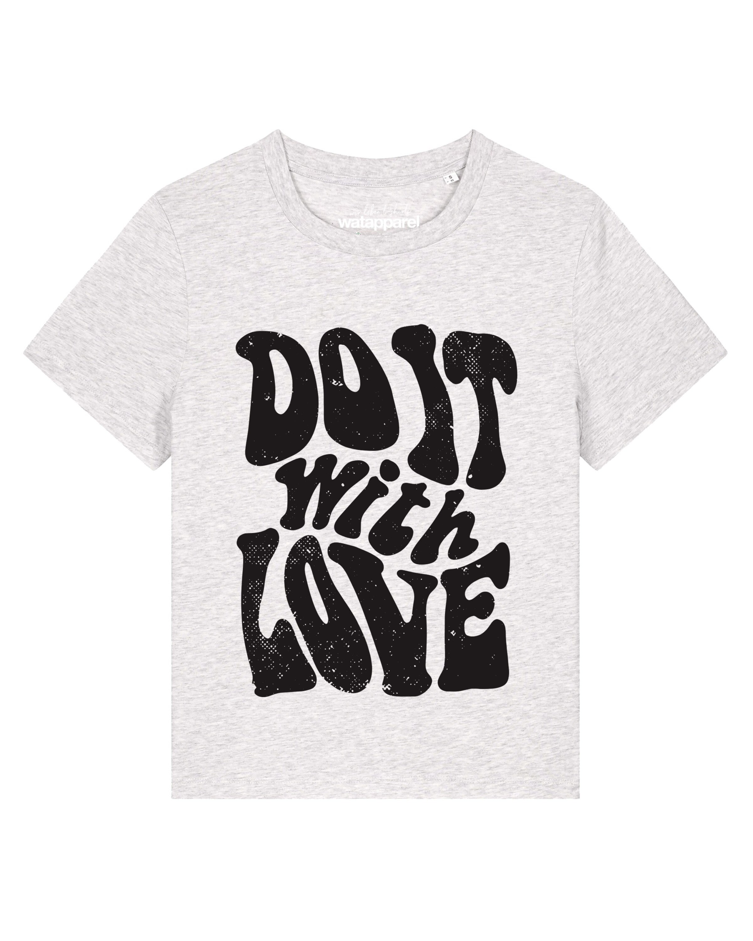 Watapparel Shirt 'Do it with love' in Wit: voorkant