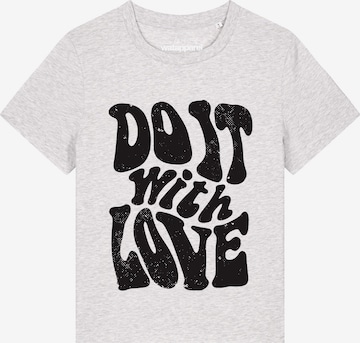Watapparel Shirt 'Do it with love' in Wit: voorkant