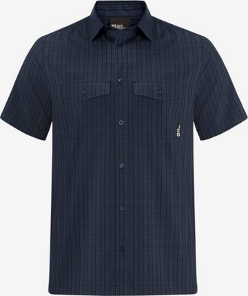 JACK WOLFSKIN Athletic Button Up Shirt in Blue: front