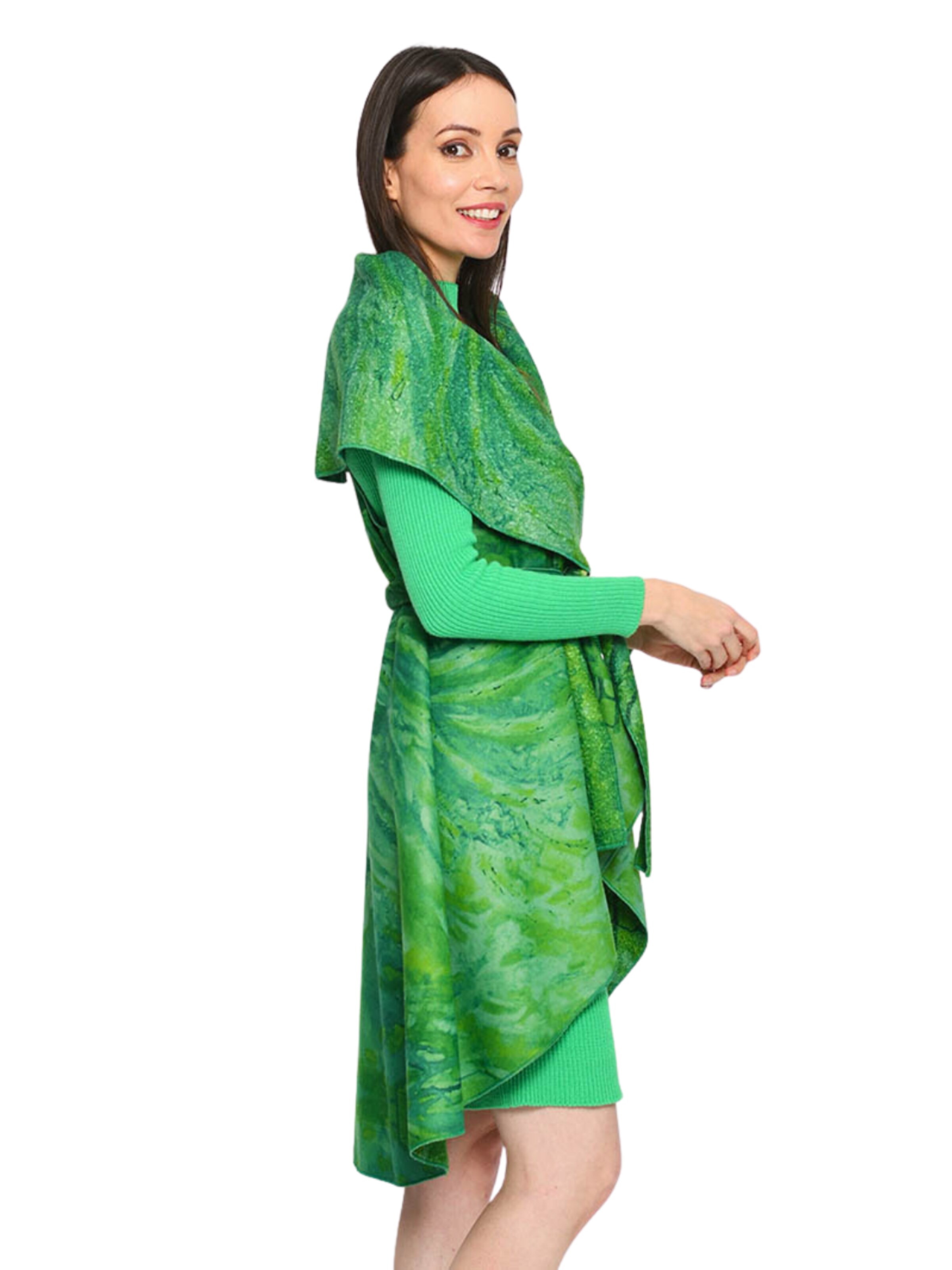 Csillag Zsuzsi - Chaleco 'Dina' en verde