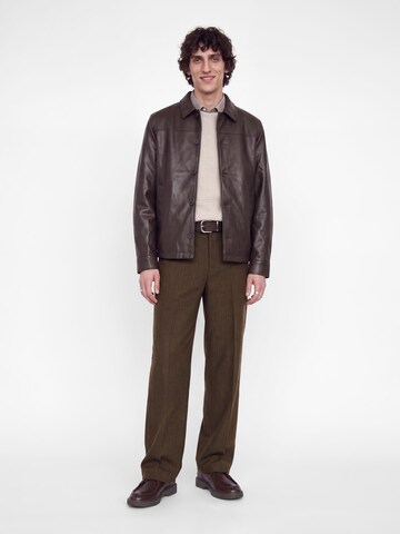 JACK & JONES Wide leg Trousers with creases in Brown