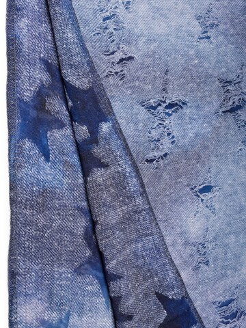 styleBREAKER Schlauchschal 'Loop Schal Destroyed Denim Sterne'‌‌‌‌‌‌‌‌‌ in Blau