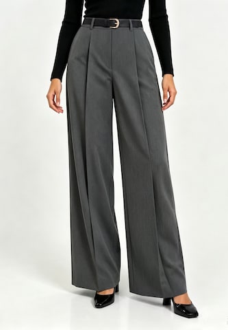 Anna Field Wide Leg Hose in Grau: Vorderseite