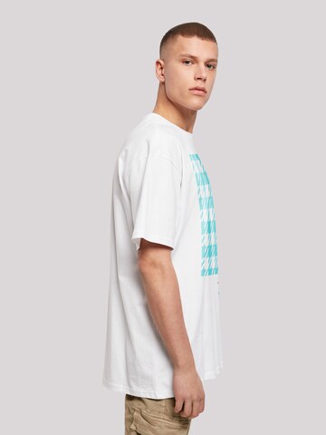 T-Shirt 'Hahnentritt' F4NT4STIC en blanc