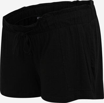 Pieces Maternity Regular Shorts 'NEORA' in Schwarz: predná strana