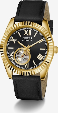 GUESS Analoog horloge 'CONNOISSEUR' in Zwart: voorkant
