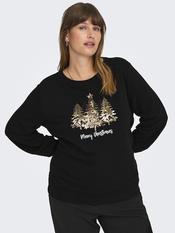 ONLY Carmakoma Sweatshirt 'CARXmas' in Zwart