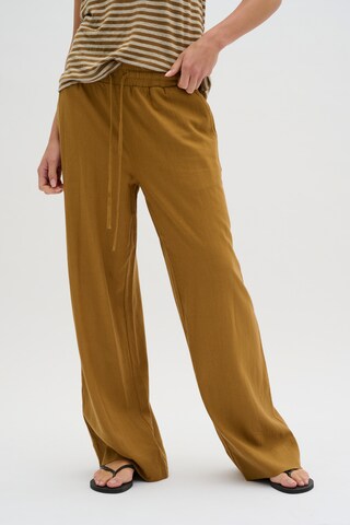 My Essential Wardrobe Wide leg Broek in Bruin: voorkant