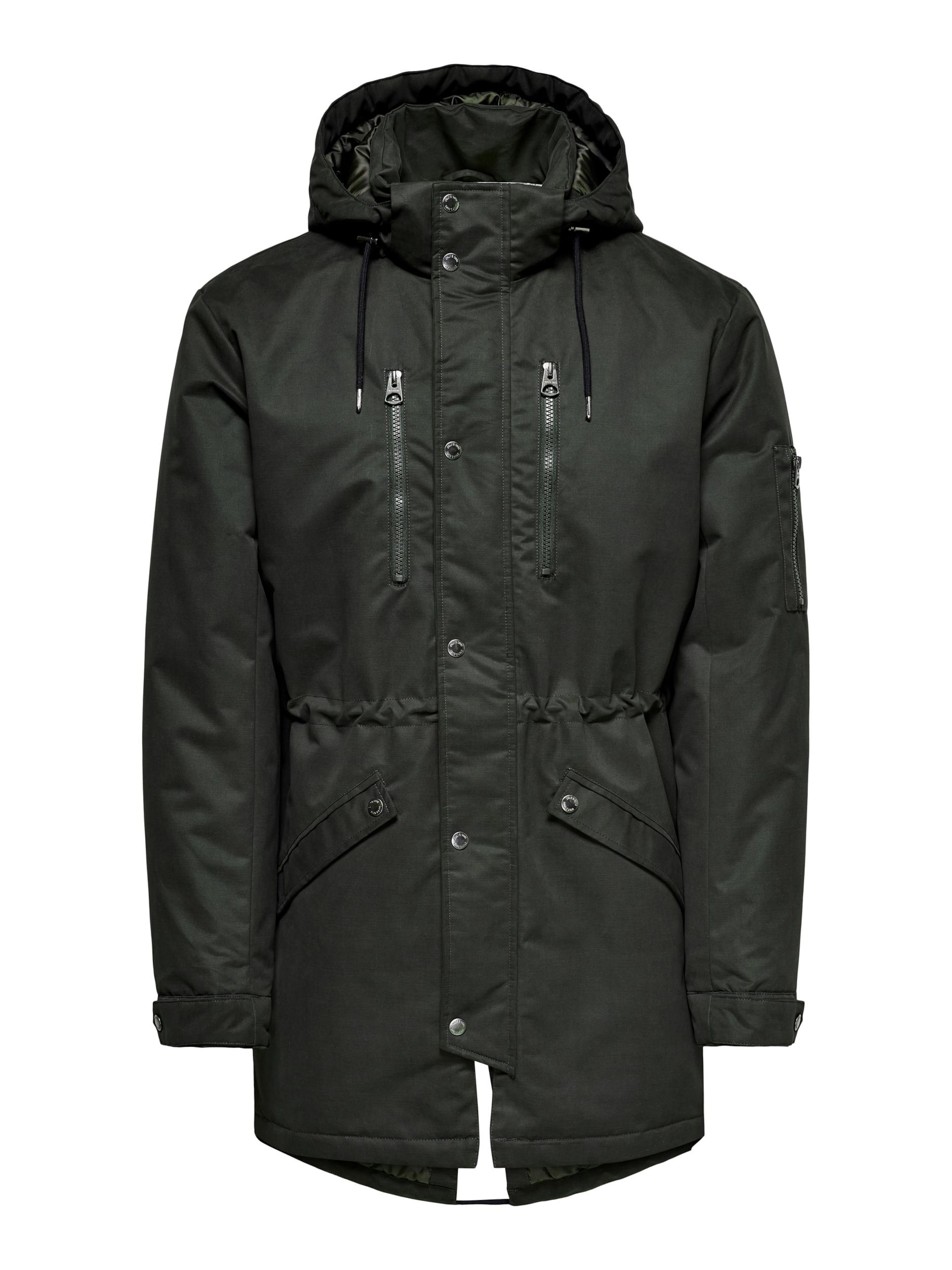 Only & Sons Winterparka 'Klaus' in Groen: voorkant