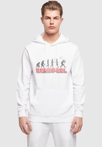 ABSOLUTE CULT Sweatshirt 'Deadpool - Evolution' in Wit: voorkant
