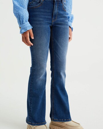 WE Fashion Flared Jeans ' Meisjes ' i blå: framsida
